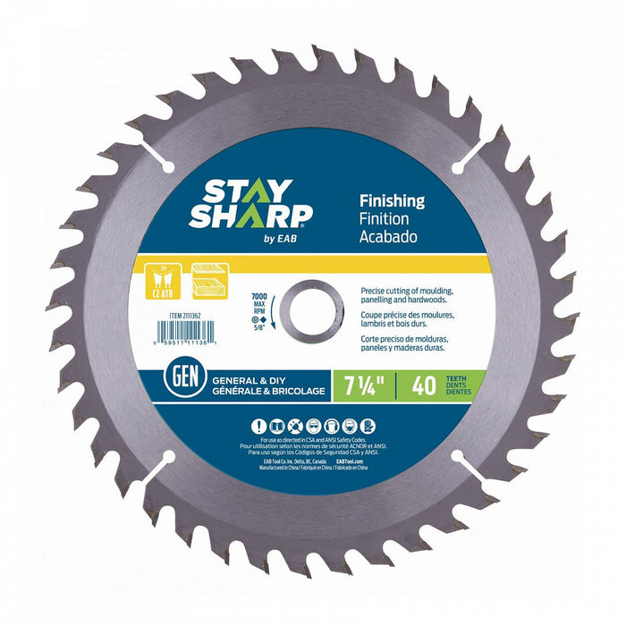 7 1/4" x 40 Teeth Finishing Saw Blade Recyclable (Item# 2111362)