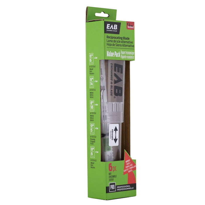 Demolition Wood and Metal (6 Pc Multipack) Professional Reciprocating Blade with Bonus Kit - Recyclable (Item# 11511006)